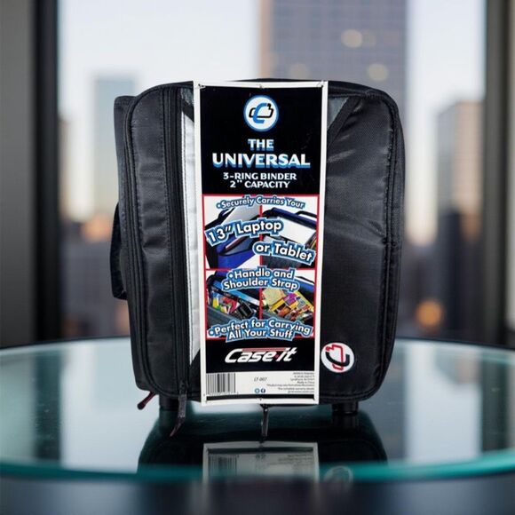NEW Case-it The Universal 2-inch 3-Ring Zipper Binder Holds 13" Laptop w/Strap - Picture 1 of 6